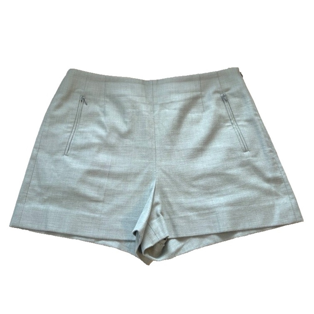 Club Monaco Womens 12 Shorts Zipper Pockets 3 Inseam Cotton Seafoam Green Tweed